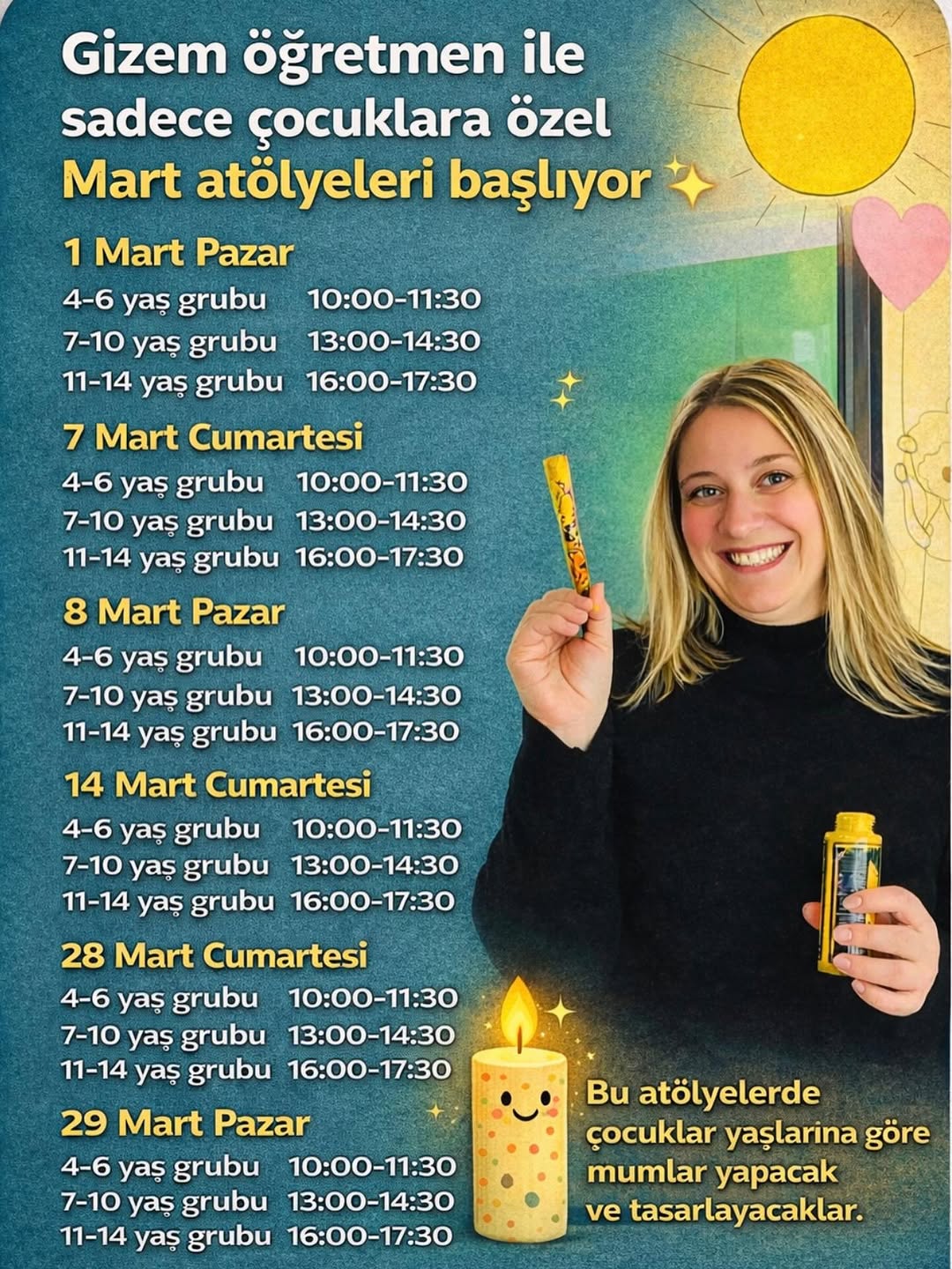 Gizem Öğretmen ile çocuklara özel atölyeler başlıyor! ✨